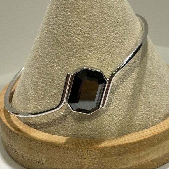 EUC Swarovski Silver and Black Bangle Bracelet - Picture 2 of 8